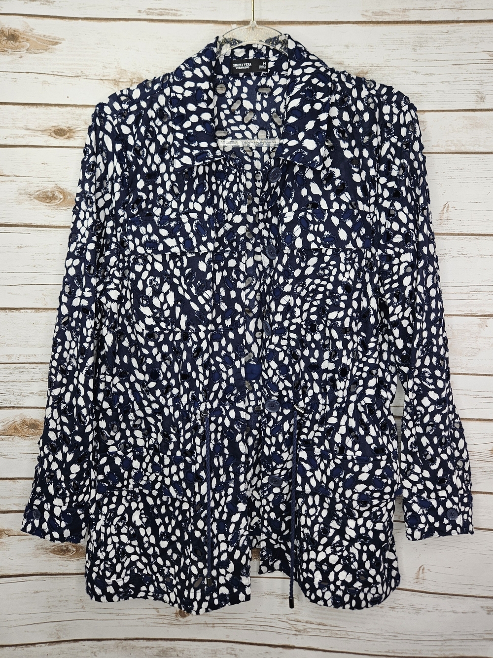 Simply Vera Vera Wang Light Eyelet Jacket Size Medium